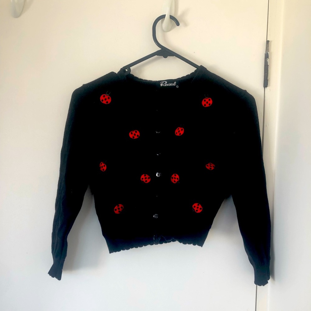 Ladybug cropped cardigan